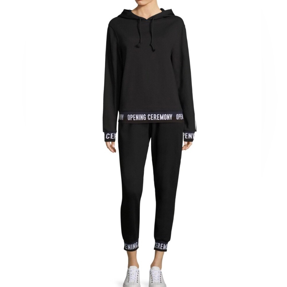 (a set)OPENING CEREMONY - ELASTIC LOGO HEM HOODIE (S) AND SWEATPANTS (XS)
